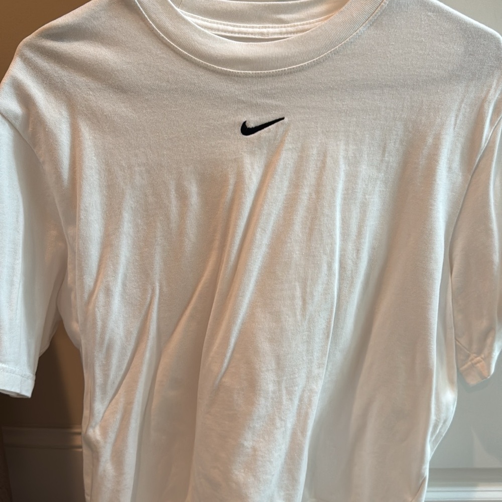 Nike White Tee with Black Swoosh
